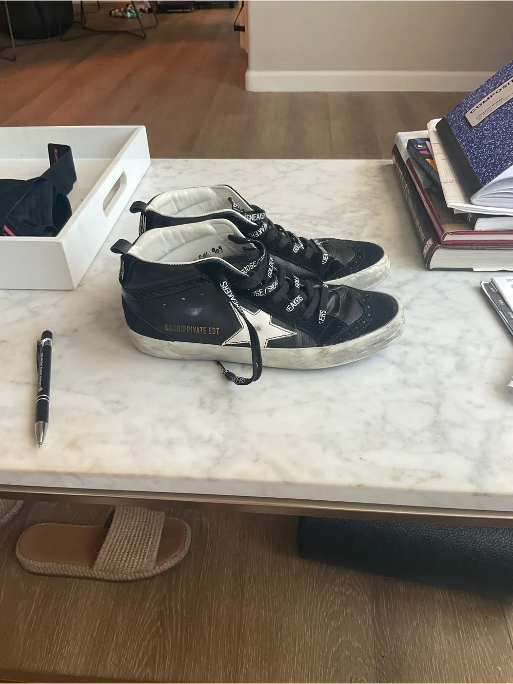 Golden Goose Kids Black and White Low-Top Sneakers